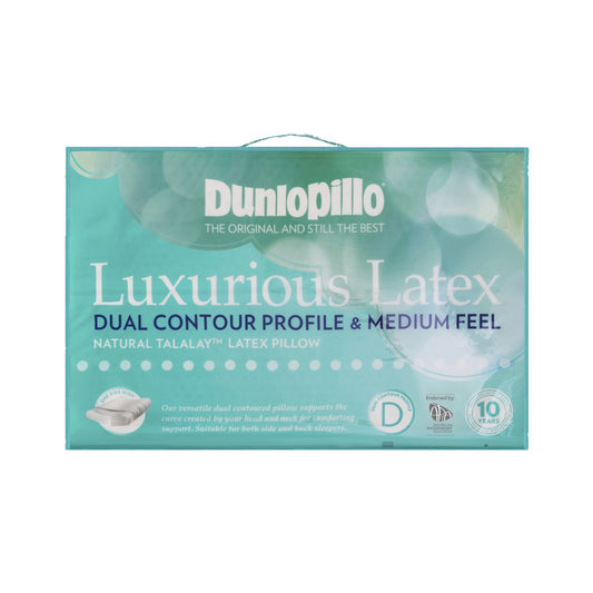 Dunlopillo Luxurious Latex Dual Contour Medium Feel Pillow 