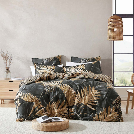 Danton Black Quilt Cover Set by Logan & Mason