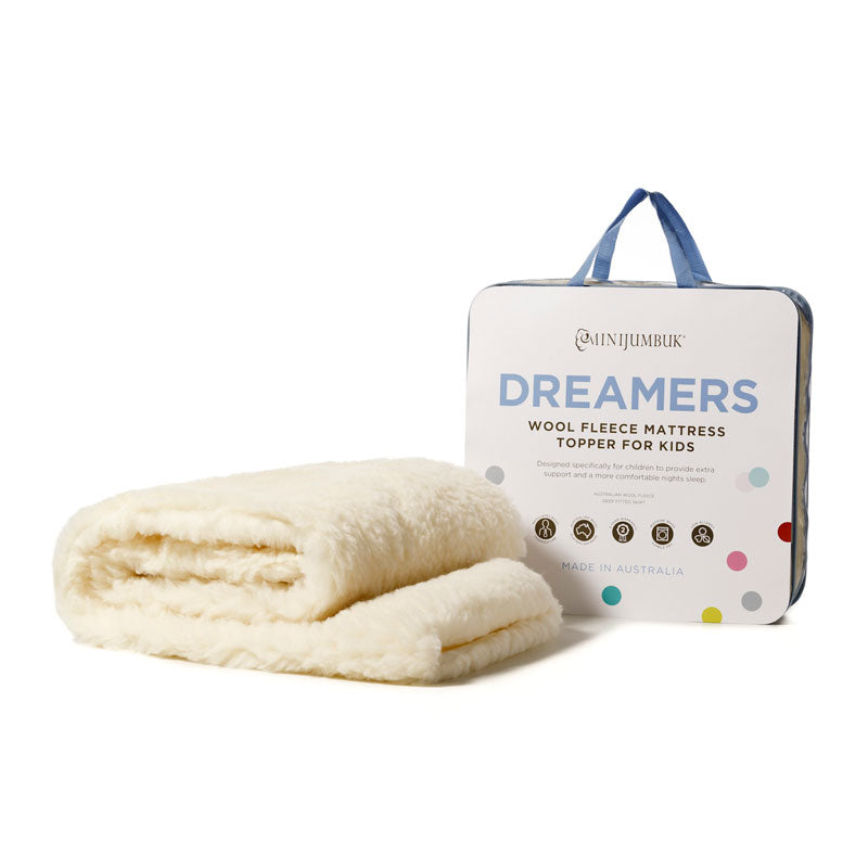 Dreamers Kids Australian Wool Fleece Mattress Topper by MiniJumbuk