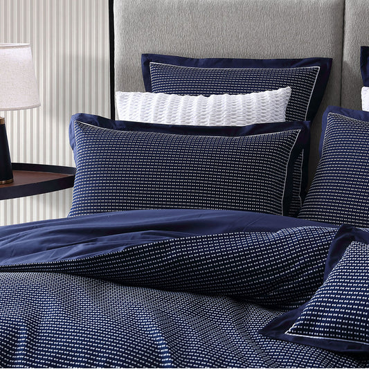 Everton Navy Quilt Cover Set by Private Collection