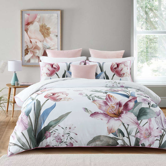 Fiorella Blush Quilt Cover Set by Bianca