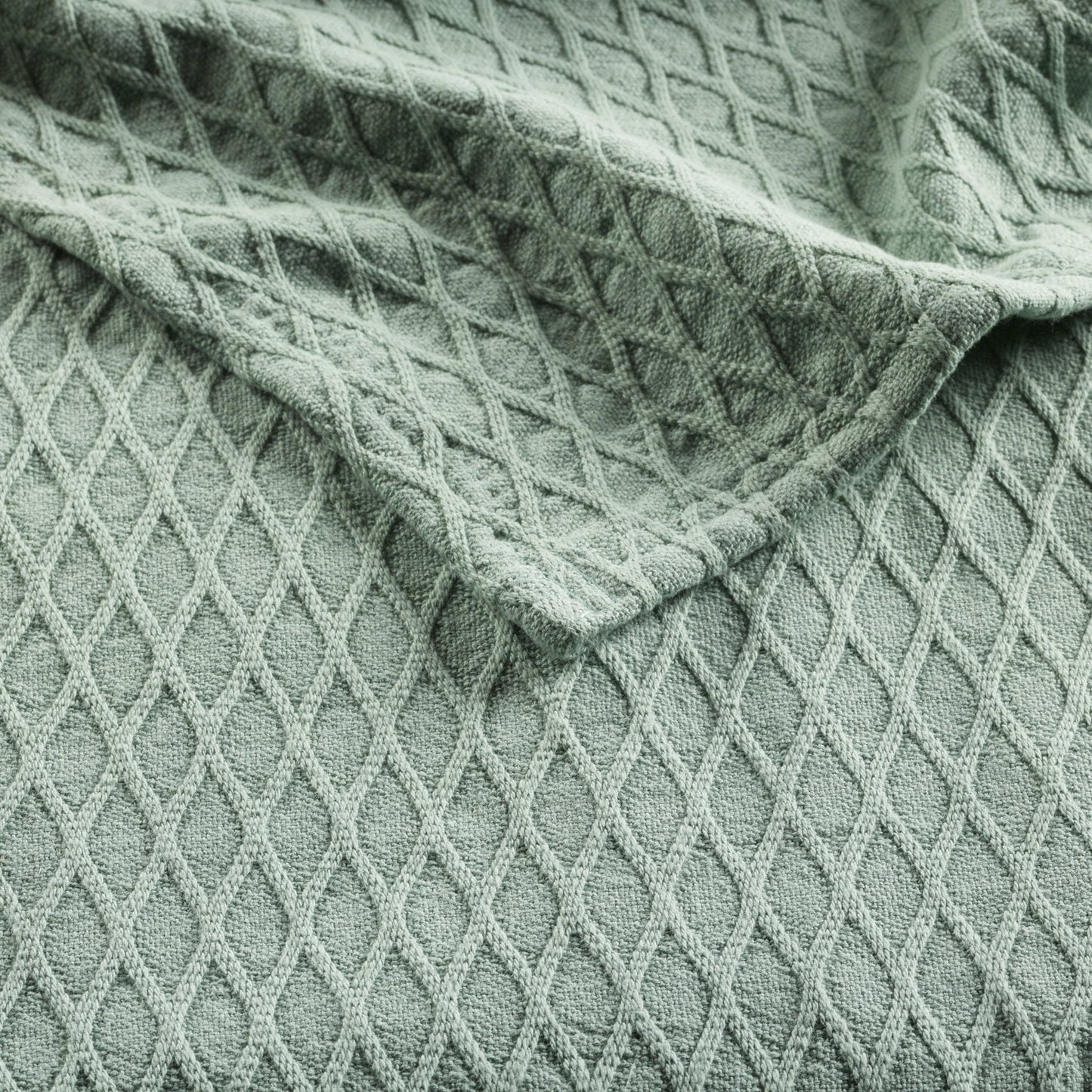 Gosford Sage Cotton Blanket by Bianca