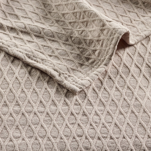 Gosford Stone Cotton Blanket by Bianca