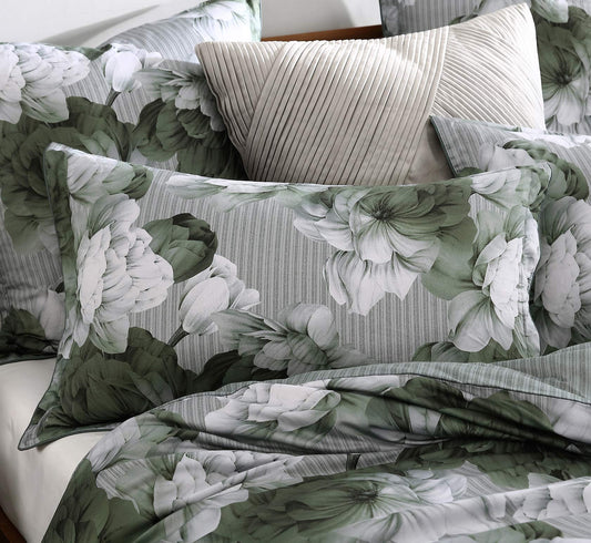 Hailey Sage Quilt Cover Set by Private Collection