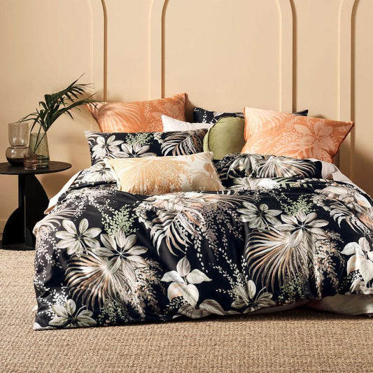 Harlow Black Quilt Cover Set by Linen House