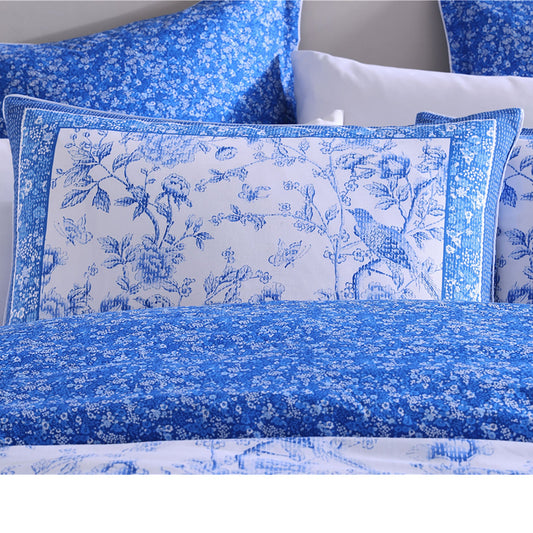 Hiromi Blue Quilt Cover Set by Logan & Mason