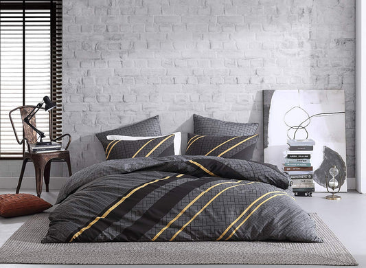 Jamala Black Quilt Cover Set by Logan & Mason