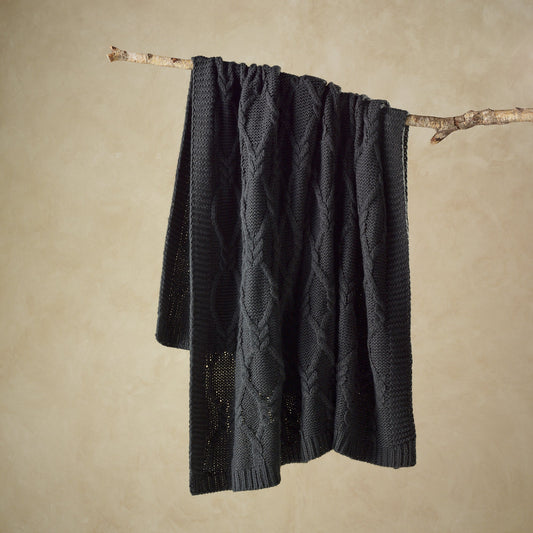 Johnson 130 x 160cm Throw Rug CHARCOAL by Bianca