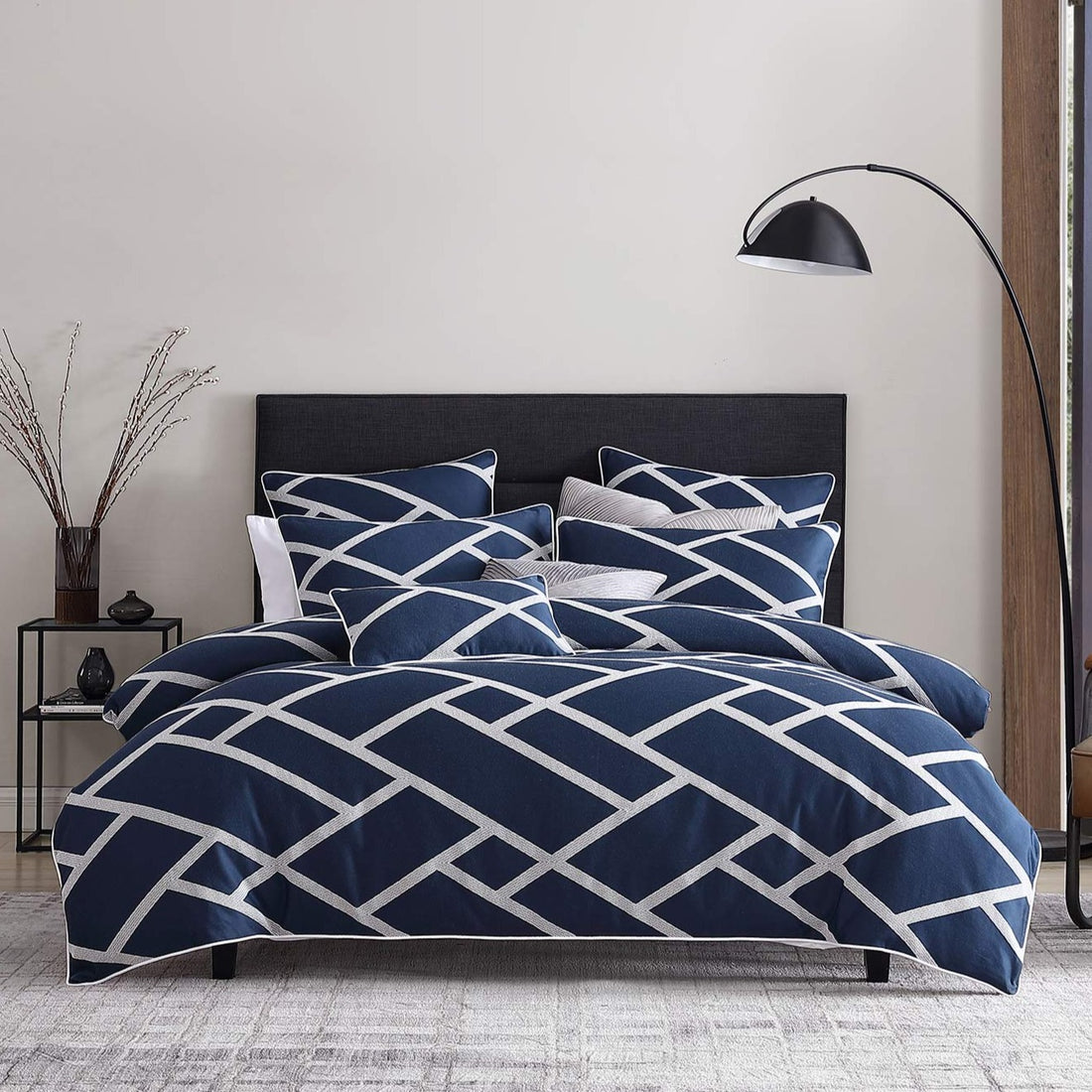 Kennedy Navy Quilt Cover Set by Private Collection Quilt Cover World