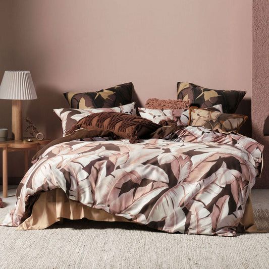 Kalena Cinnamon Quilt Cover Set by Linen House