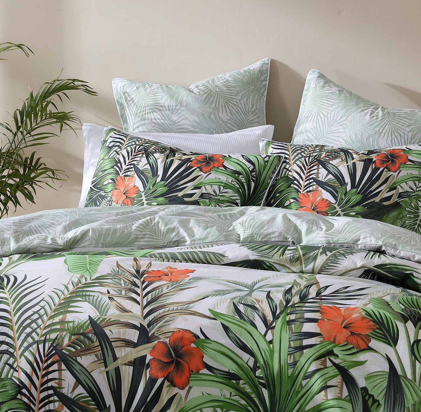 Lanai Palm Quilt Cover Set by Logan & Mason Quilt Cover World