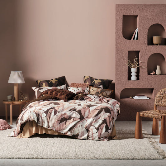 Kalena Cinnamon Quilt Cover Set by Linen House