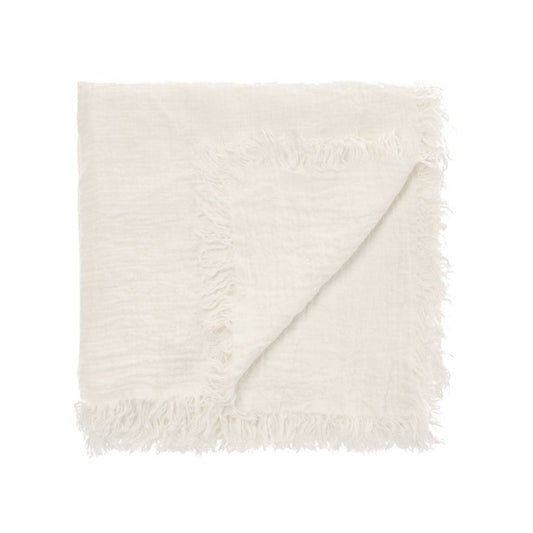 Linden White Throw 127 x 152cm by Linen House