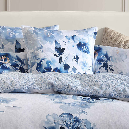 Lilibet Blue European Pillowcase by Private Collection