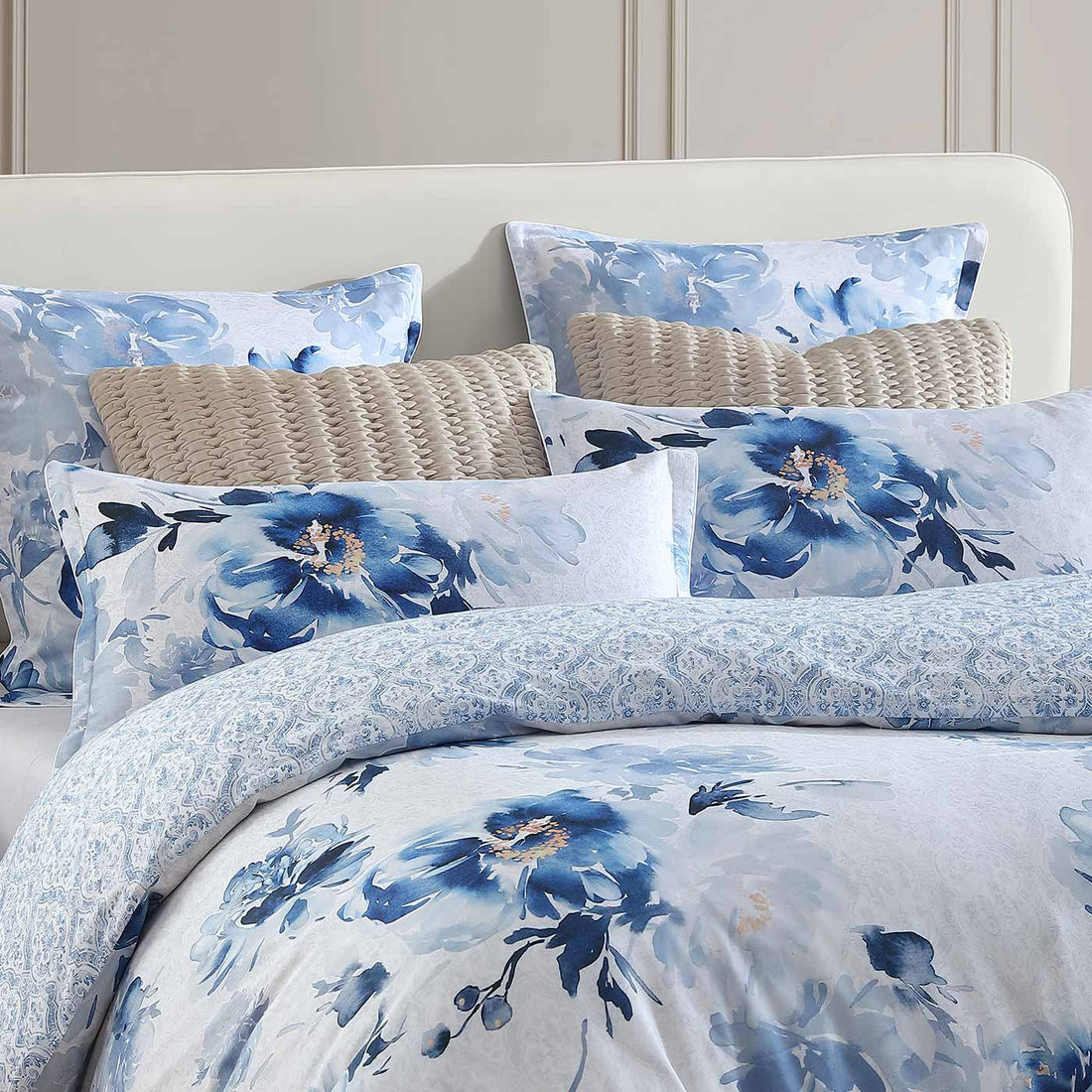 Lilibet Blue Quilt Cover Set by Private Collection Quilt Cover World