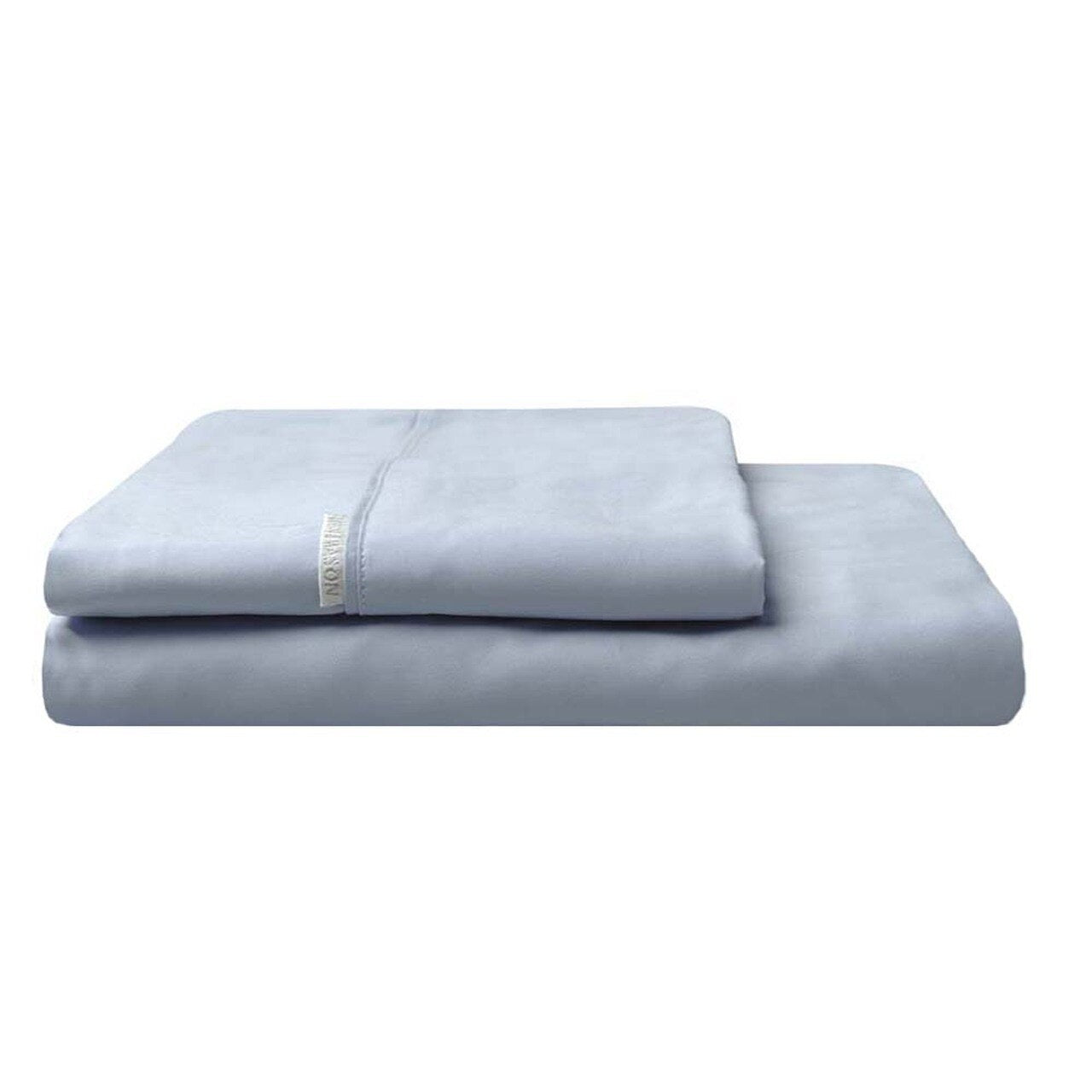 300TC Cotton Percale Fitted Sheet and Pillowcase Combo Denim by Logan and Mason