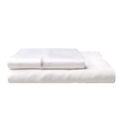 300TC Cotton Percale Fitted Sheet and Pillowcase Combo White by Logan and Mason