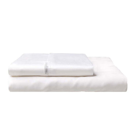 300TC Cotton Percale Fitted Sheet and Pillowcase Combo White by Logan and Mason