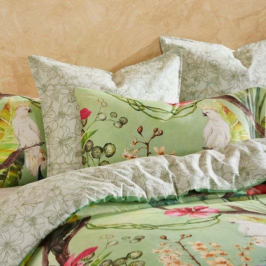 Aviary Green Quilt Cover Set by Logan & Mason