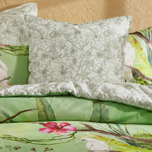 Aviary Green European Pillowcase by Logan and Mason