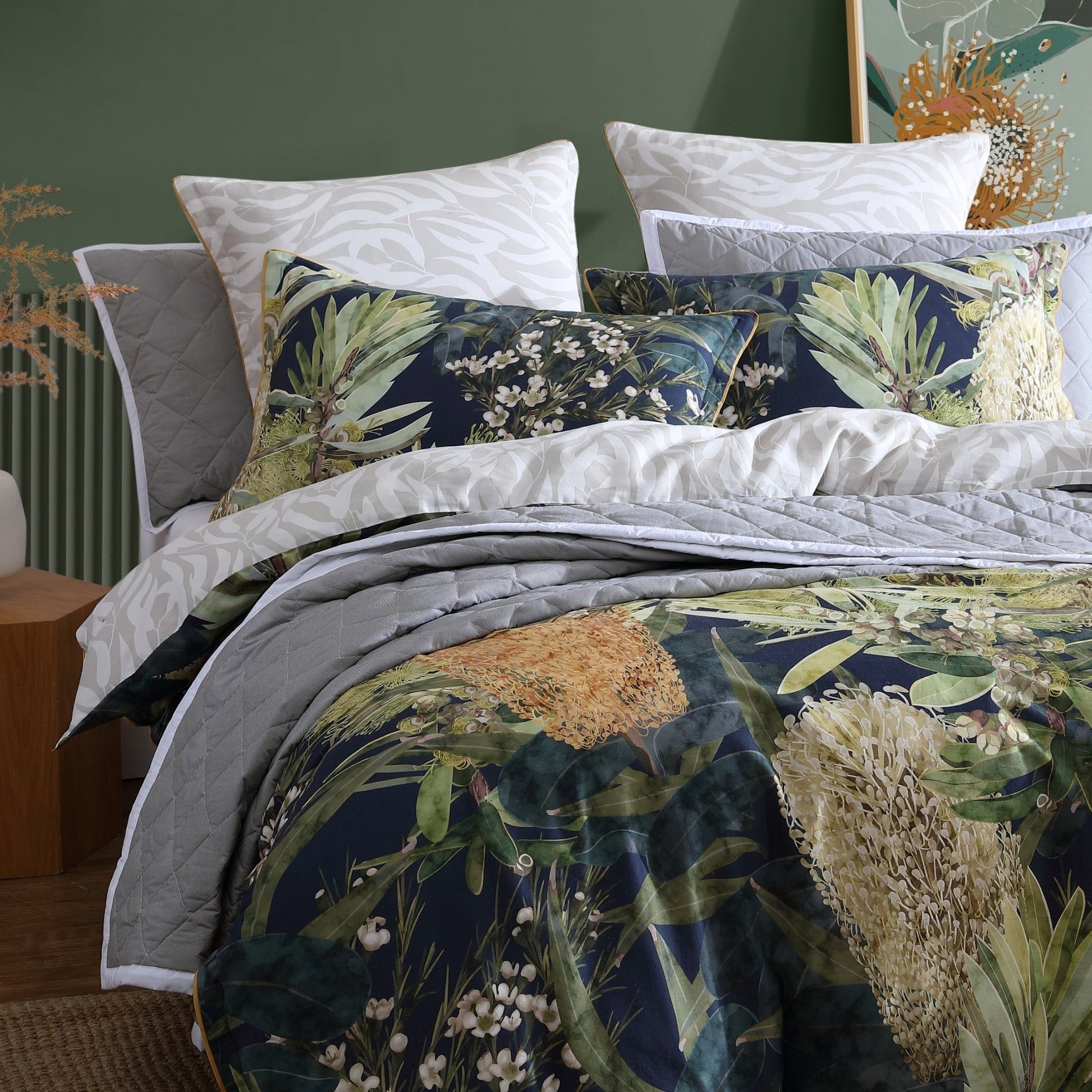 Kiera Green Quilt Cover Set by Logan and Mason | Quilt Cover World