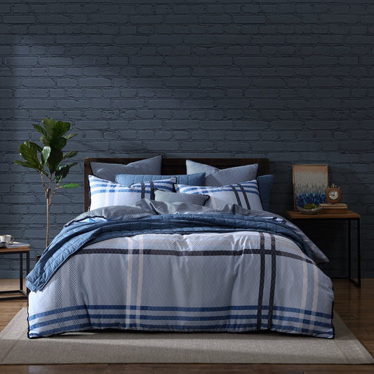 Yarmouth Blue Quilt Cover Set by Logan and Mason