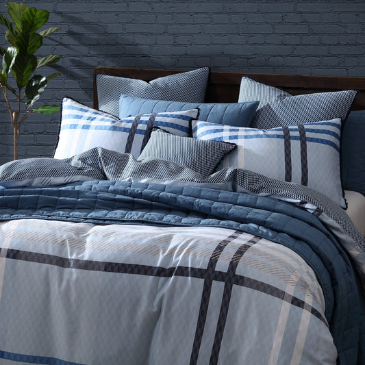 Yarmouth Blue Quilt Cover Set by Logan and Mason