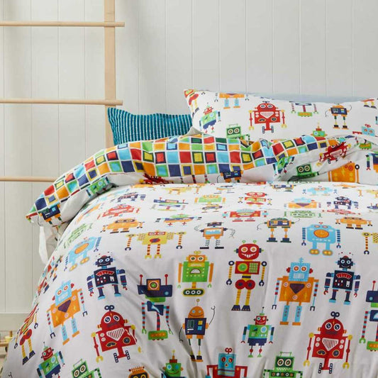 Robots Multi Quilt Cover Set by Logan and Mason Kids