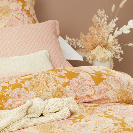 Arbour Honey Quilt Cover Set by Platinum Logan & Mason