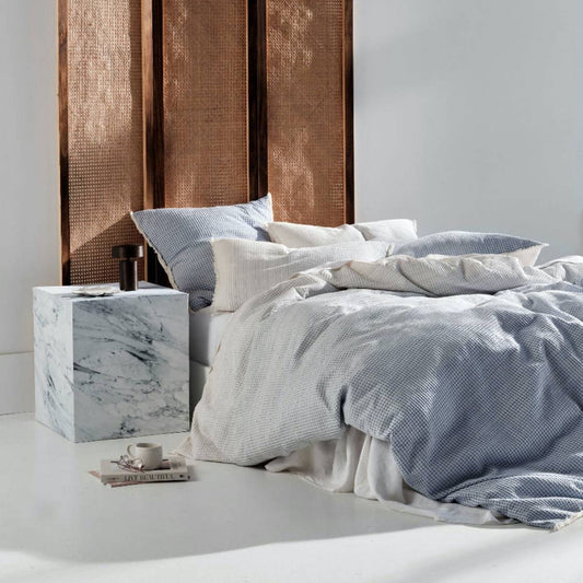 LAGOS BLUE QUILT COVER SET BY LINEN HOUSE