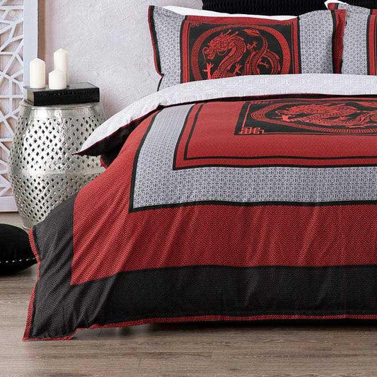 Liang Red Quilt Cover Set by Logan and Mason