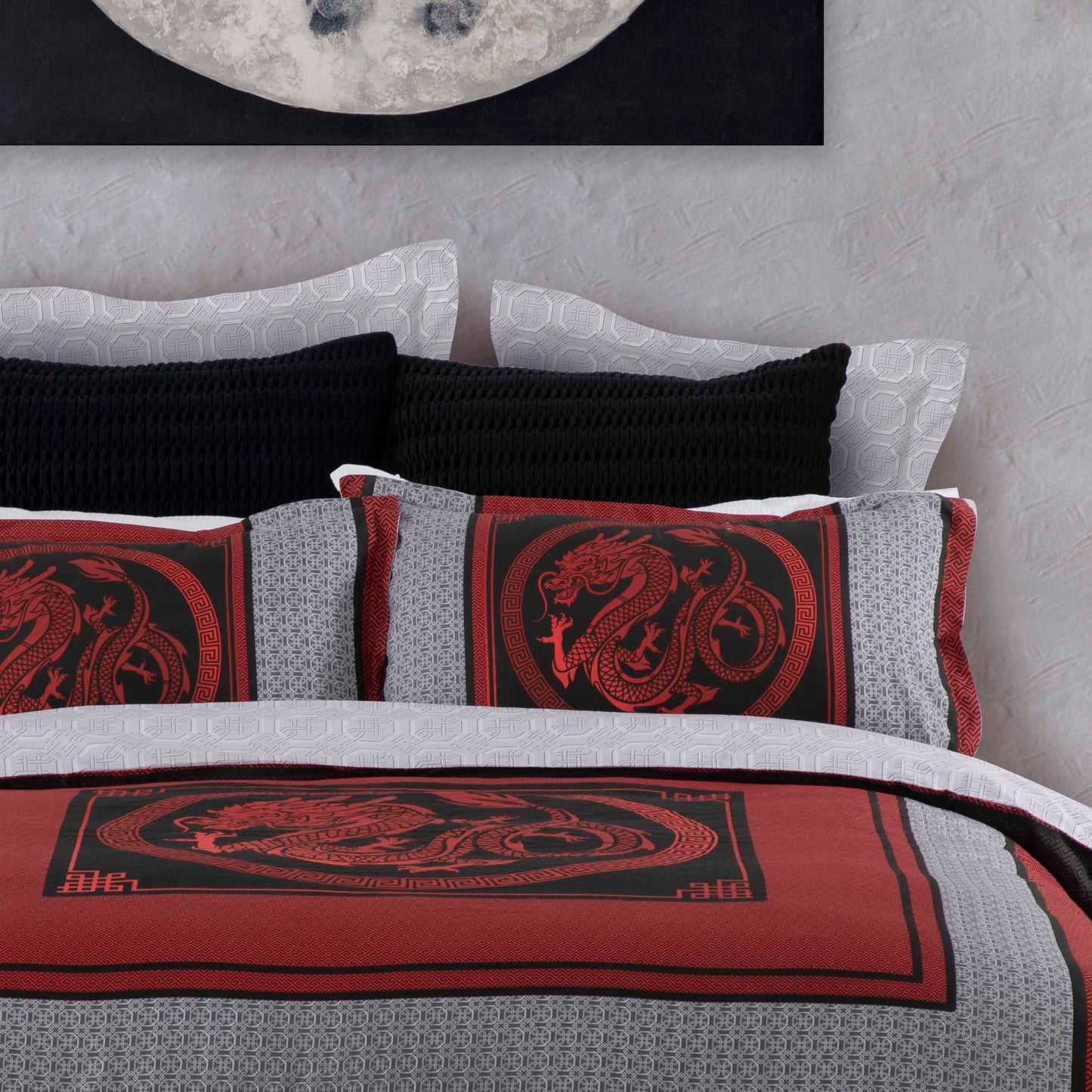 Liang Red Quilt Cover Set by Logan and Mason