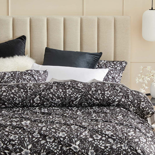 Leisel Black Quilt Cover Set by Platinum