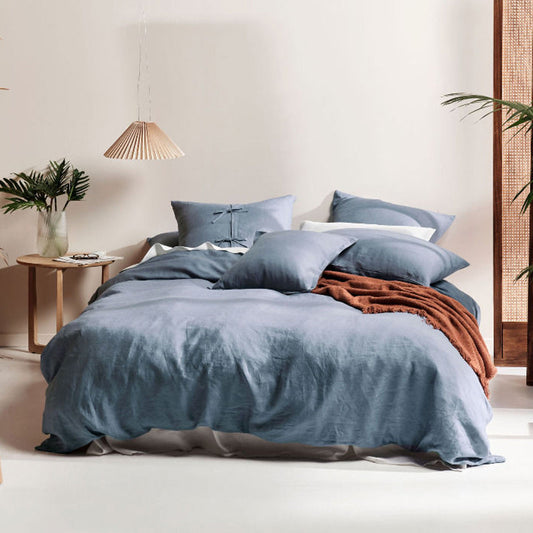 Nimes Linen Quilt Cover Set NIGHTFALL by Linen House