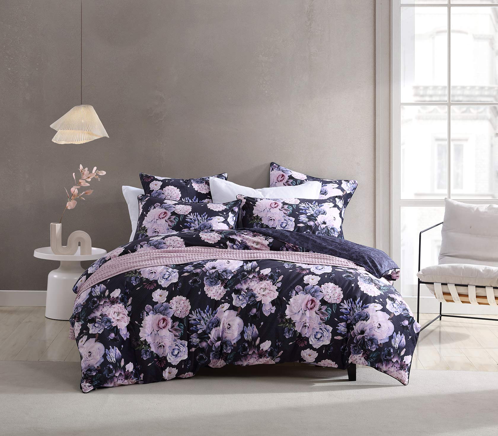 Macy Violet Quilt Cover Set by Logan and Mason Platinum