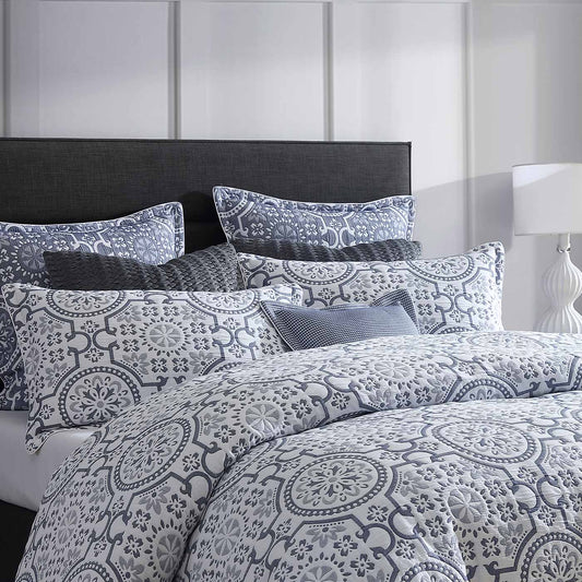 Mayfair Navy Quilt Cover Set by Private Collection