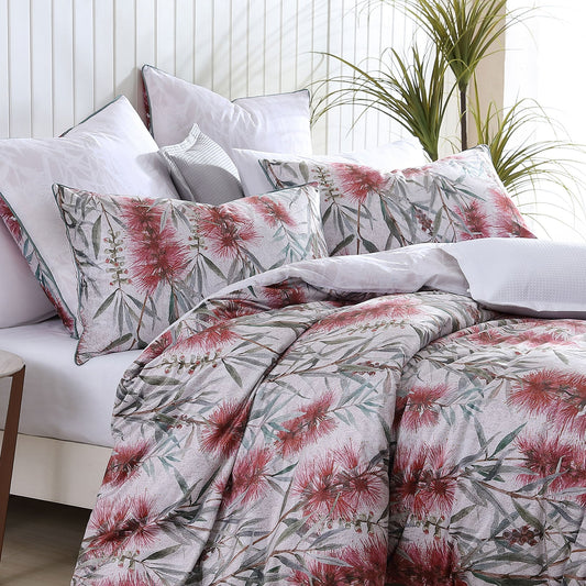 Merindah Red Quilt Cover Set By Logan and Mason Platinum