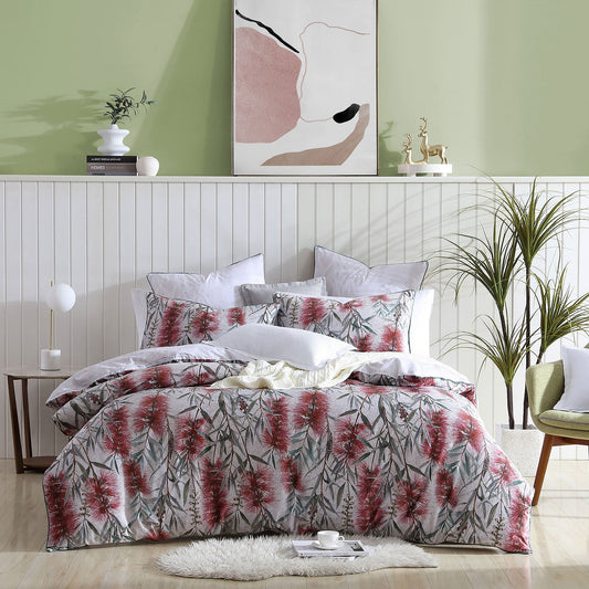 Merindah Red Quilt Cover Set By Logan and Mason Platinum
