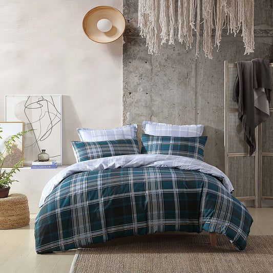 Marcus Teal Quilt Cover Set by Logan & Mason