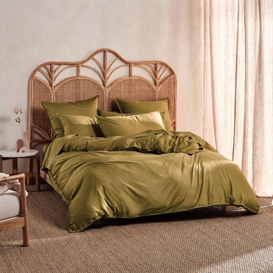 Nara Bamboo Cotton Bronze Quilt Cover Set by Linen House