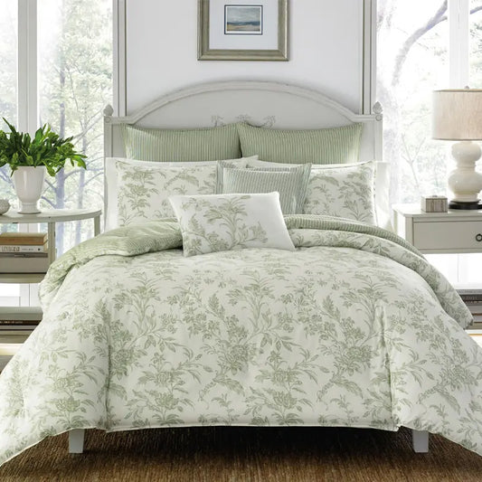 Natalie SAGE Quilt Cover Set by Laura Ashley