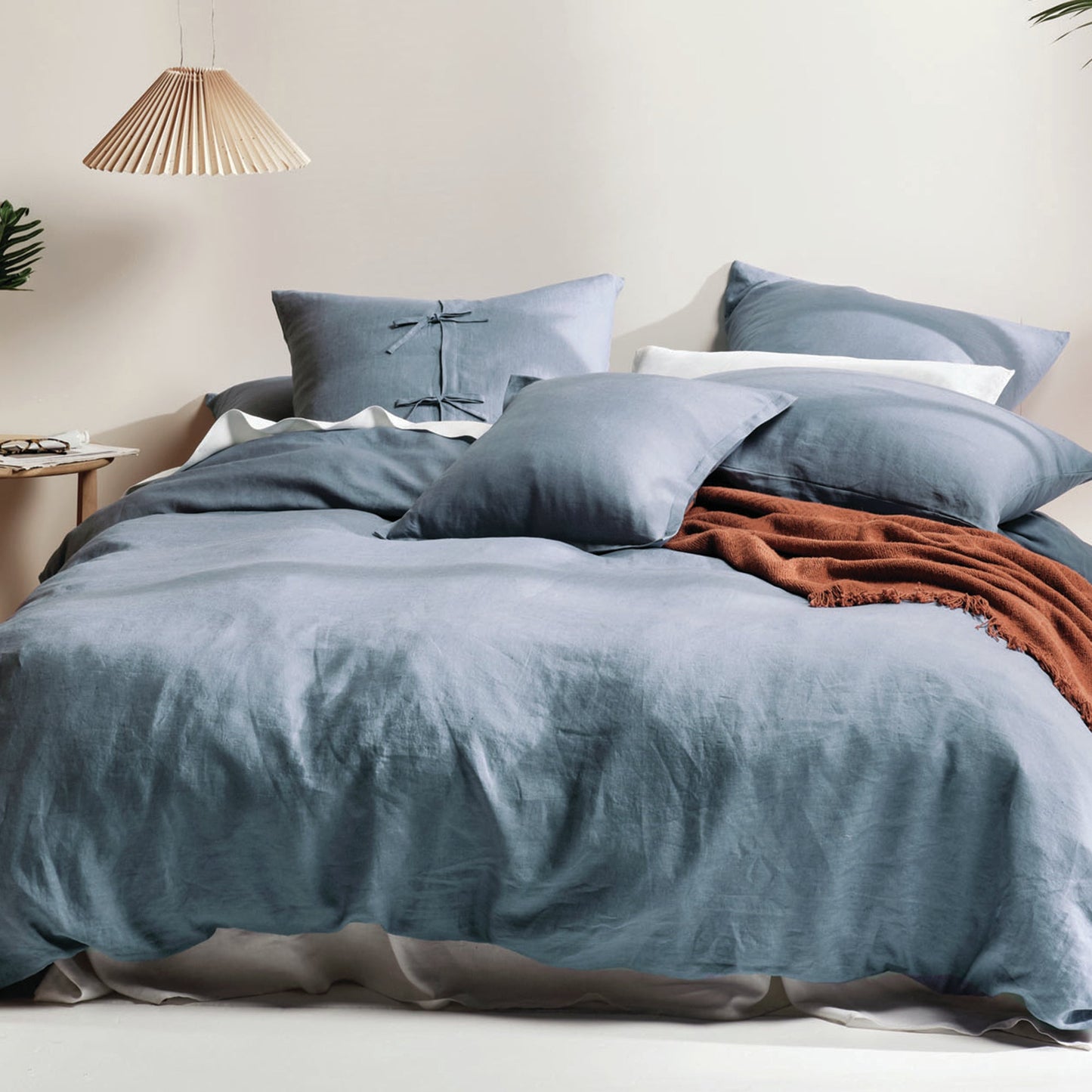 Nimes Linen Quilt Cover Set NIGHTFALL by Linen House