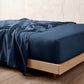 Nimes Pure Linen Navy FITTED SHEET by LINEN HOUSE