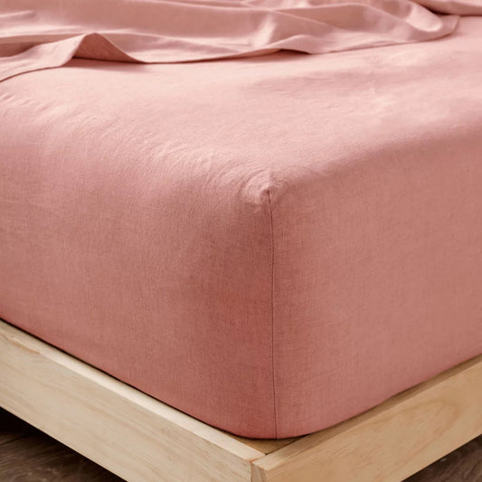Linen House Nimes Linen FITTED SHEET Rose