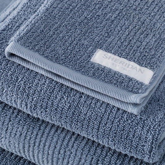 Living Textures Trenton Towel Collection by Sheridan ORIENT BLUE