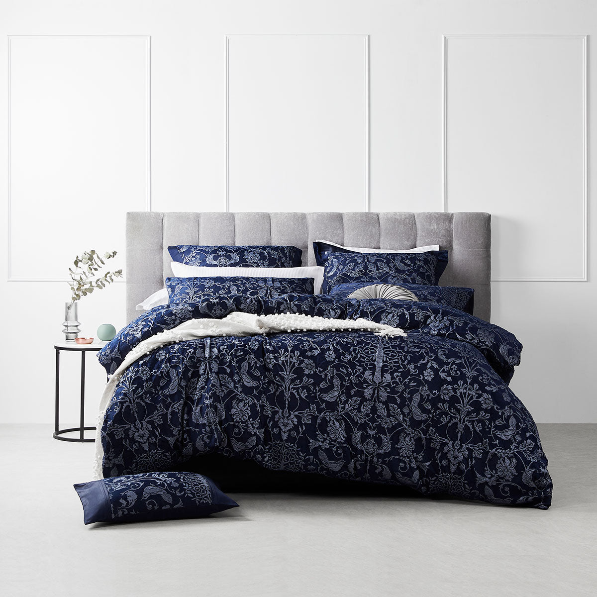 Oakland Navy Quilt Cover Set By Logan and Mason Platinum
