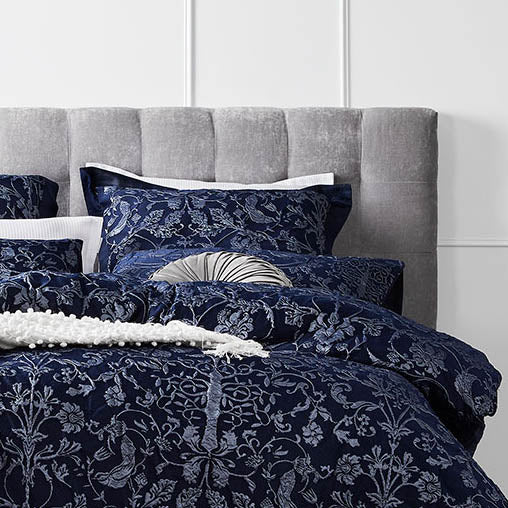 Oakland Navy Quilt Cover Set By Logan and Mason Platinum