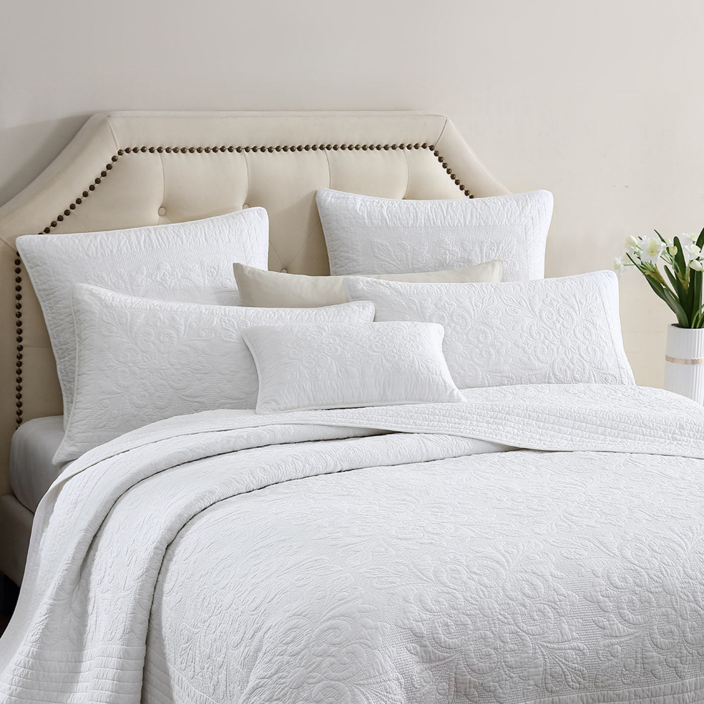 Aerin Ivory Bedspread by Private Collection