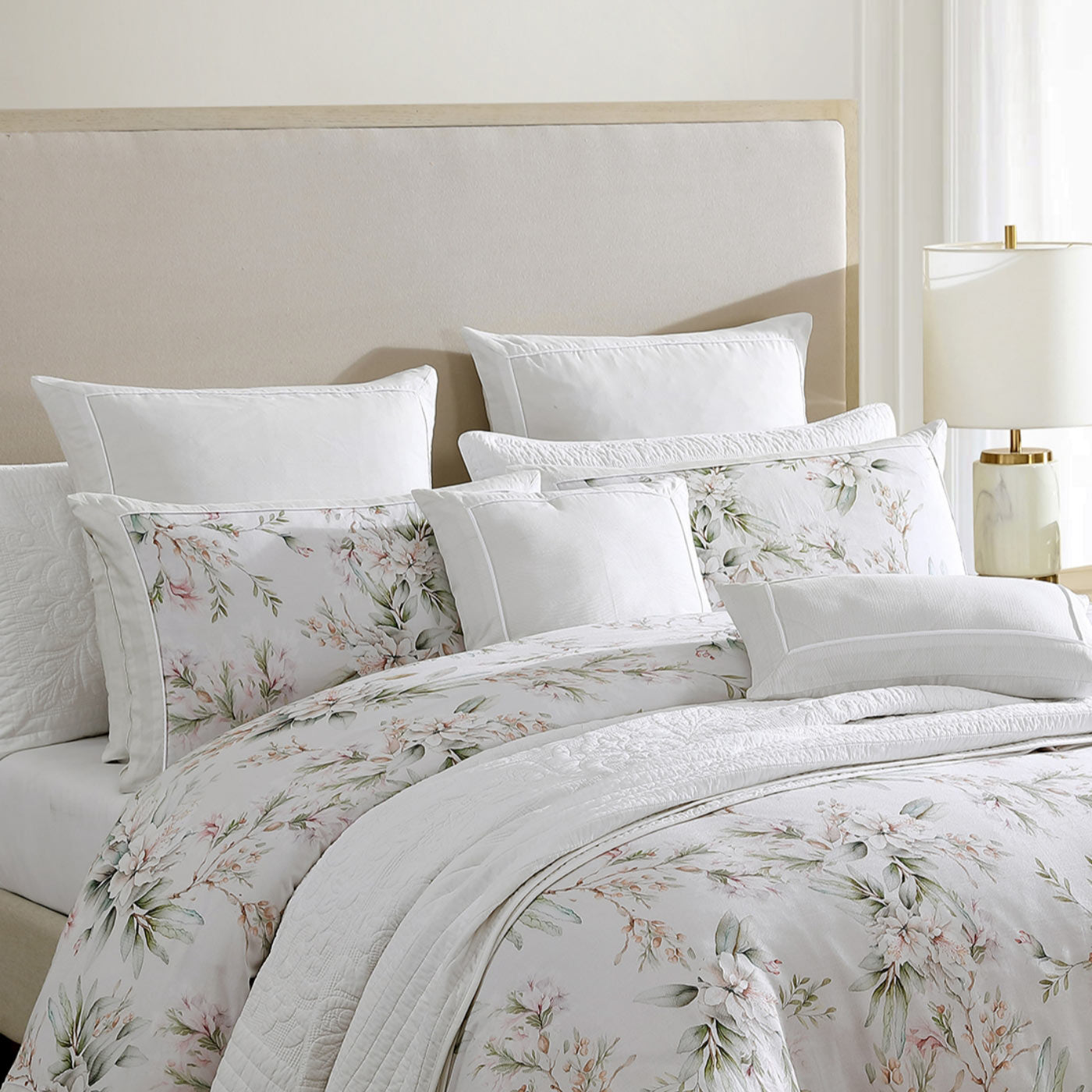 Amandaline Ivory Quilt Cover Set by Private Collection