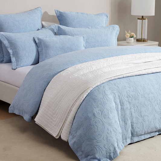 Marbella Blue Quilt Cover Set by Private Collection